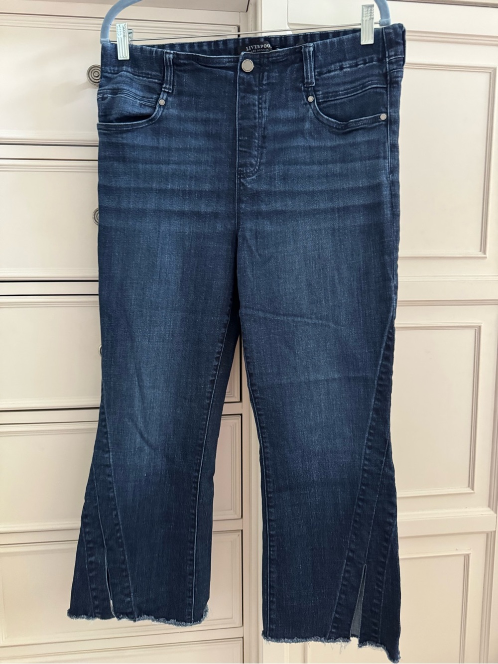 Liverpool Indigo Cropped Kick Flare Jeans